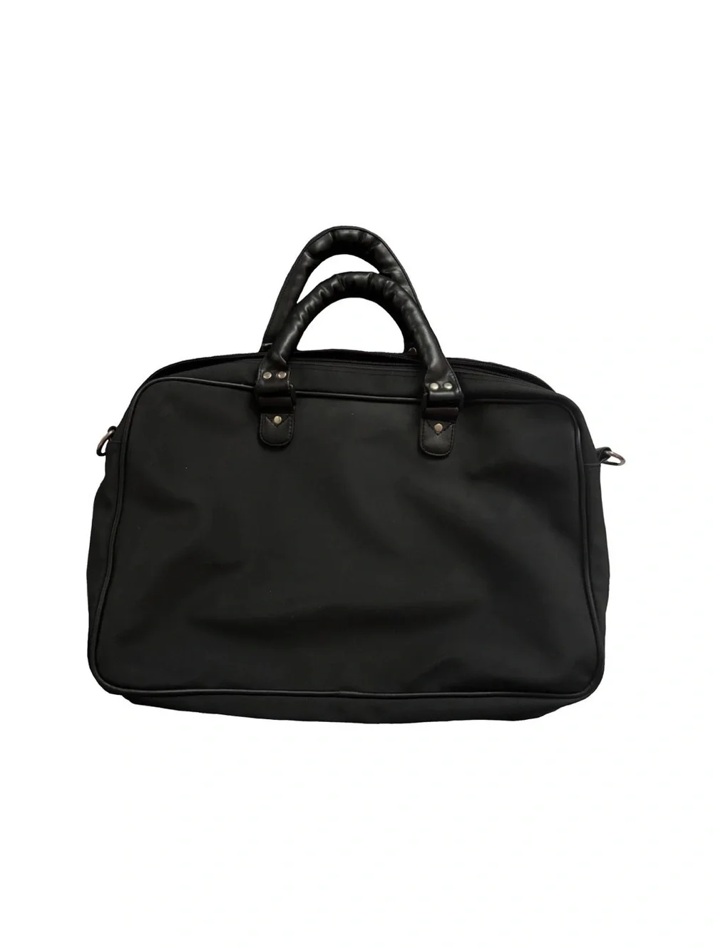 Vintage Porox Black Laptop Briefcase Dual Compartment Work Bag Organizer